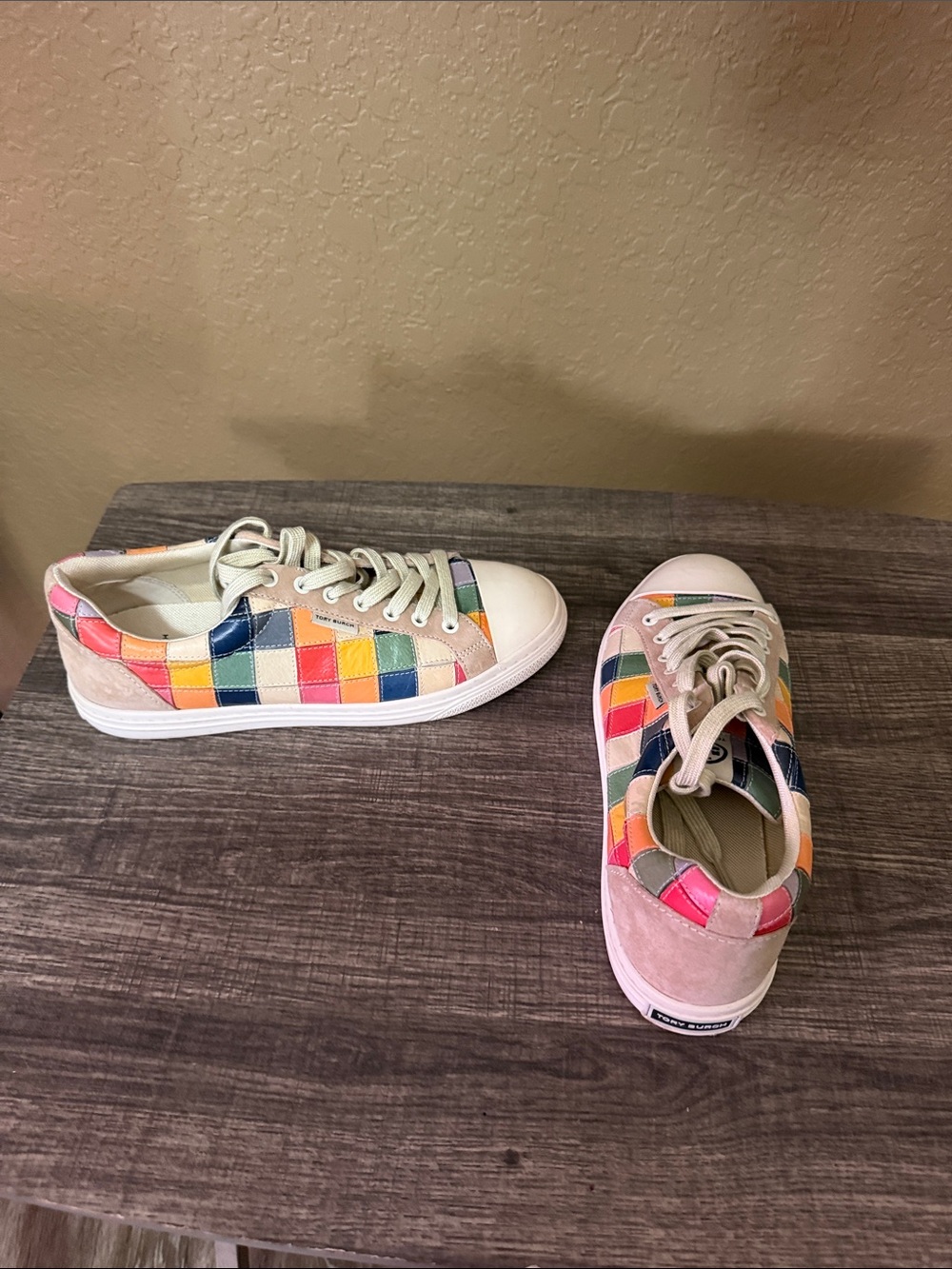 Tory Burch Multicolor Checkerboard Low-Top Sneakers - Picture 4 of 5